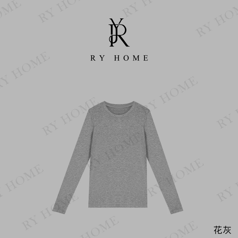 【容雨RYHOME】羊毛＋天丝长袖圆领针织T恤251T1858