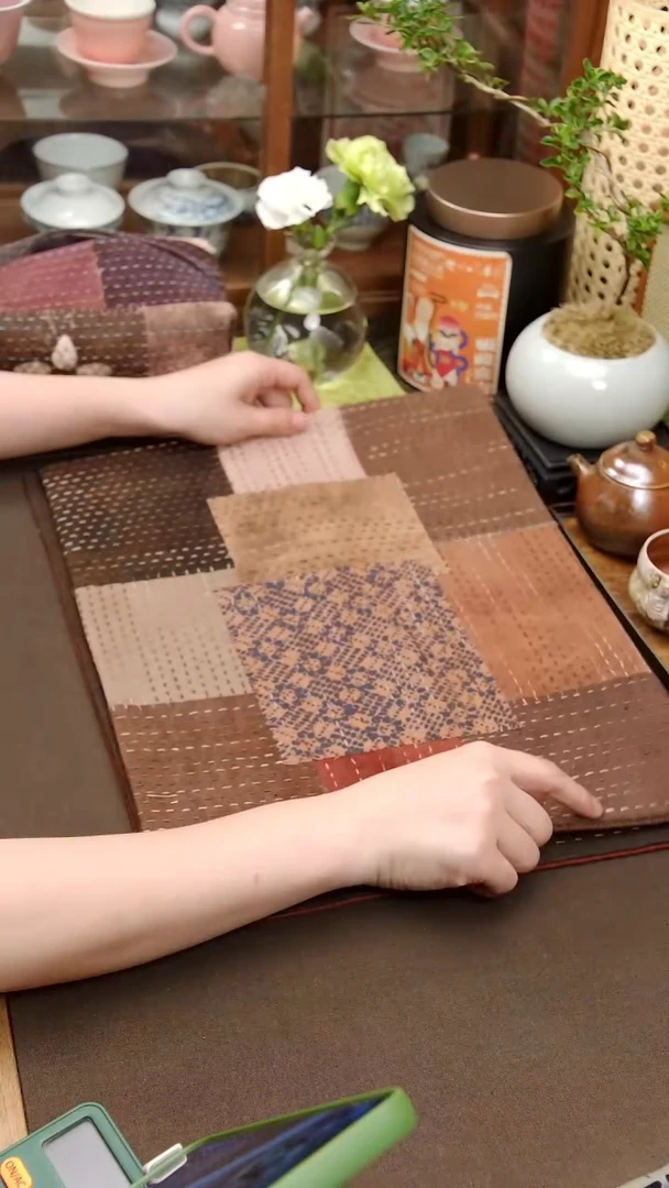 织绣Cici手作刺子绣茶席-918