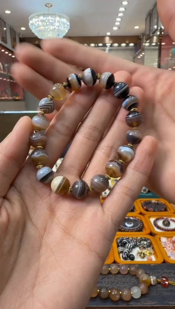 未镶嵌颈饰玛瑙/玉髓药师珠手串