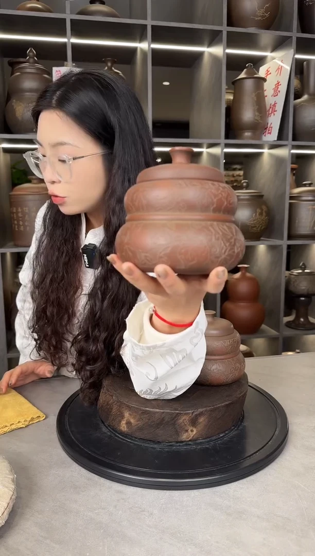 【闪购商品】杯本陶手作坭兴陶单个小葫芦茶叶罐手工痕迹