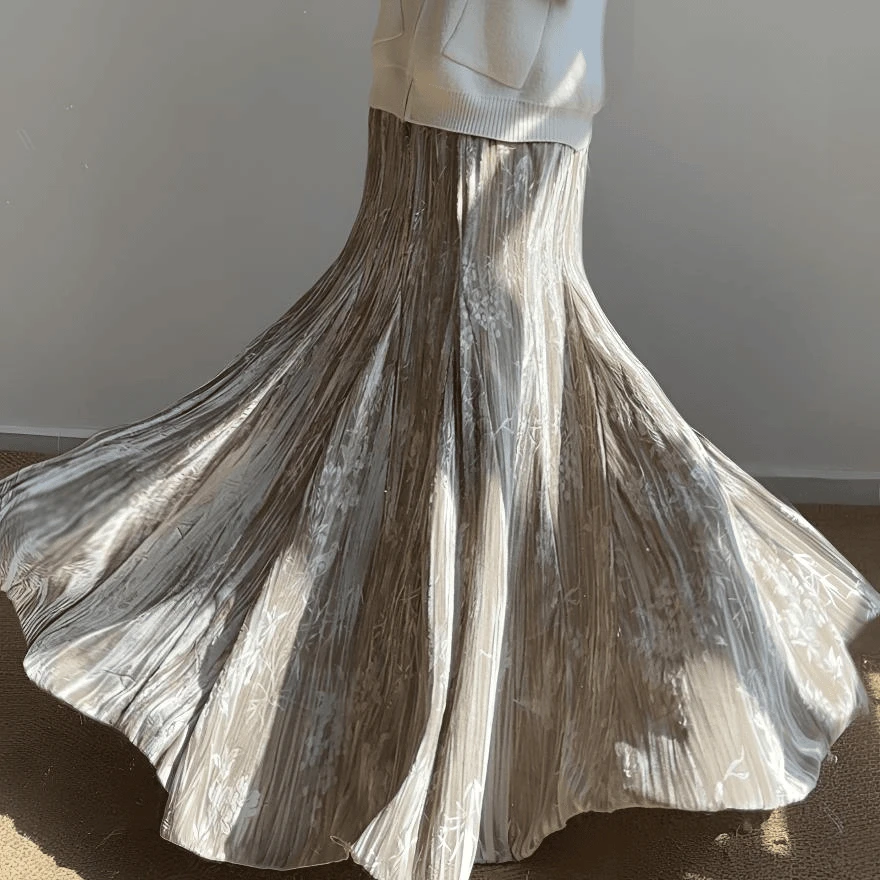 【有内衬-国风大摆丝绒鱼尾裙】步步生莲新中式国风显瘦长款半身裙