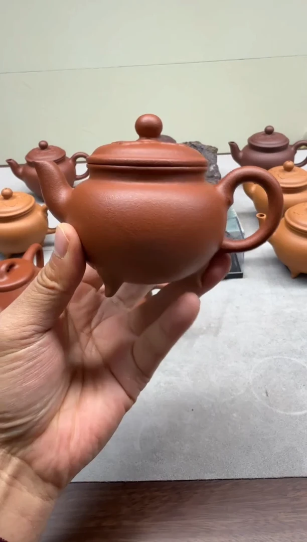 茶壶紫砂光*强200CC精挑红降半手大彬如意