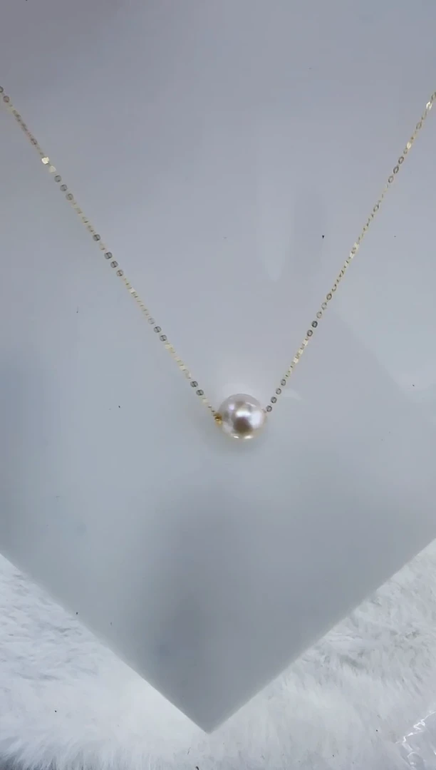 18K金镶嵌淡水珍珠DA曼塔珍珠路路通11-12 b299