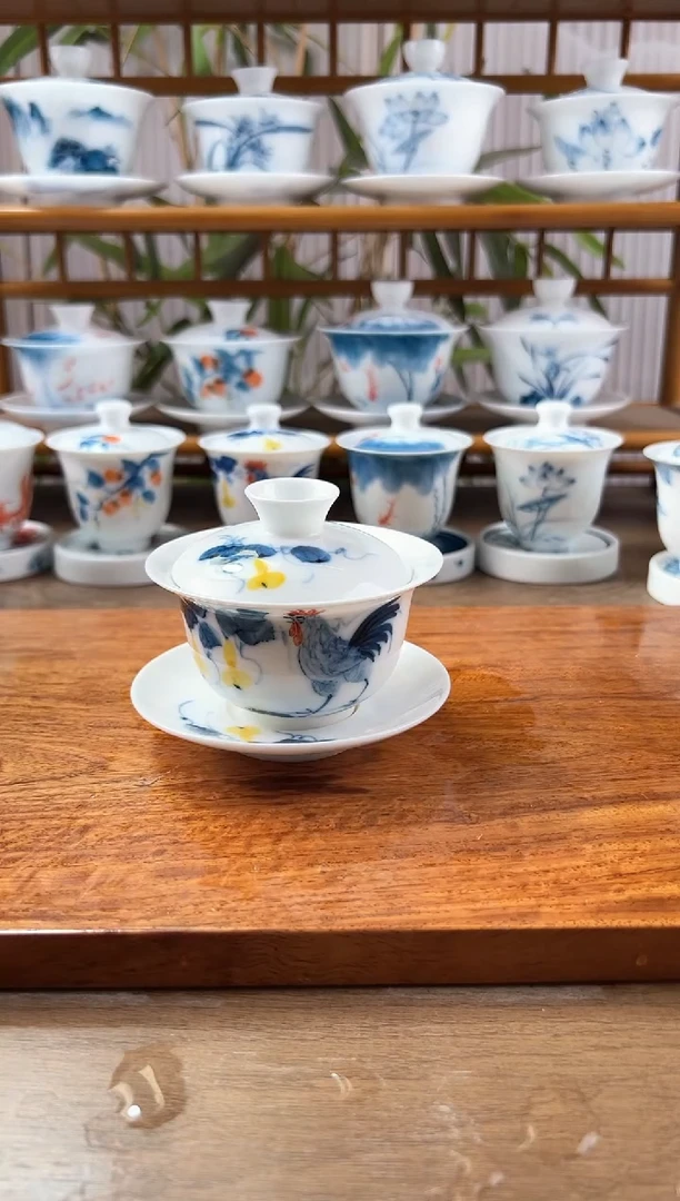 微瑕公鸡130ml三才盖碗