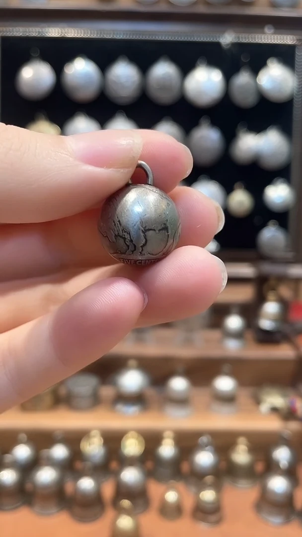 美国牦牛圆铃铛白铜材质