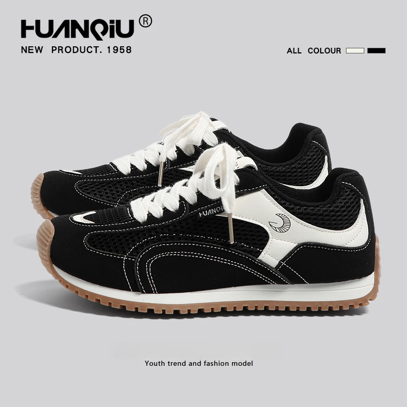 环球黑色阿甘德训鞋女款2025秋季新款百搭休闲运动鞋舒适软底板鞋