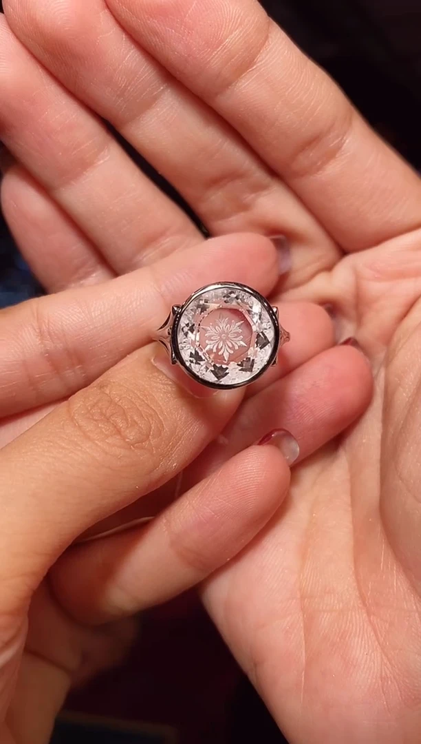 水晶戒指银S925镶嵌050戒指