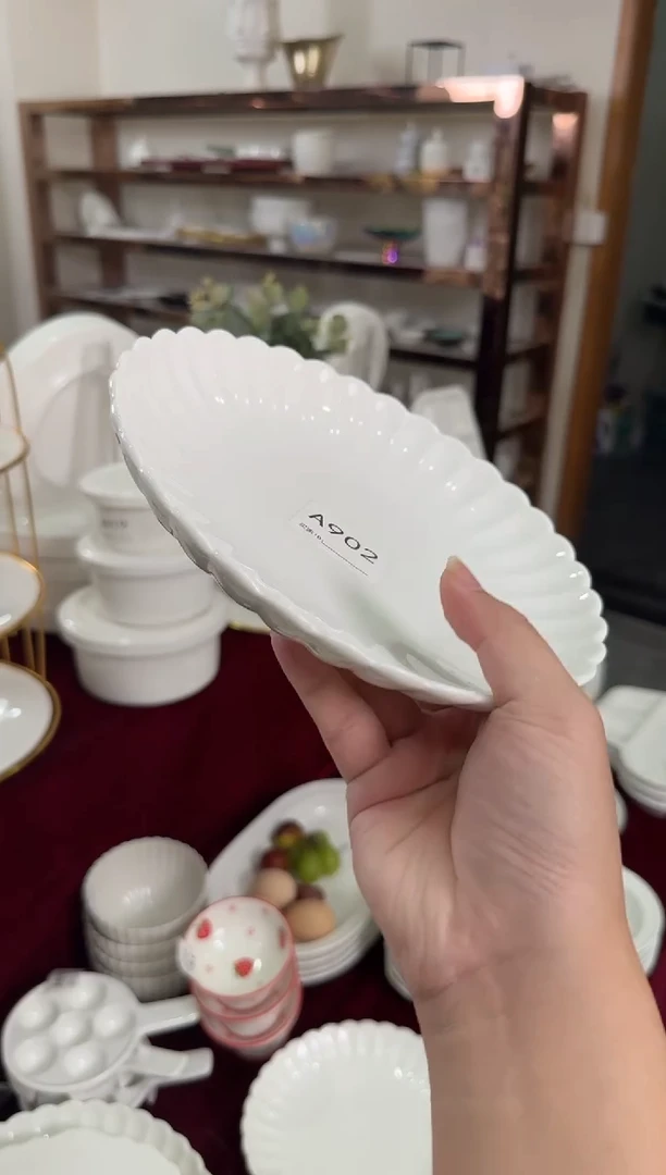摆件陶微瑕 8英寸花瓣深盘