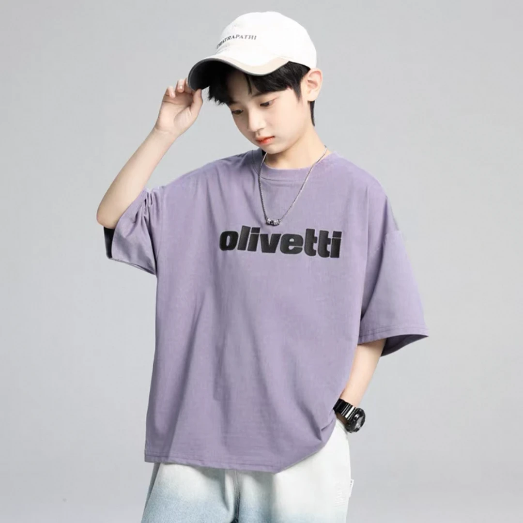 【小O同学】100%纯棉儿童T恤短袖2025年新款男孩半袖中大童夏季潮T