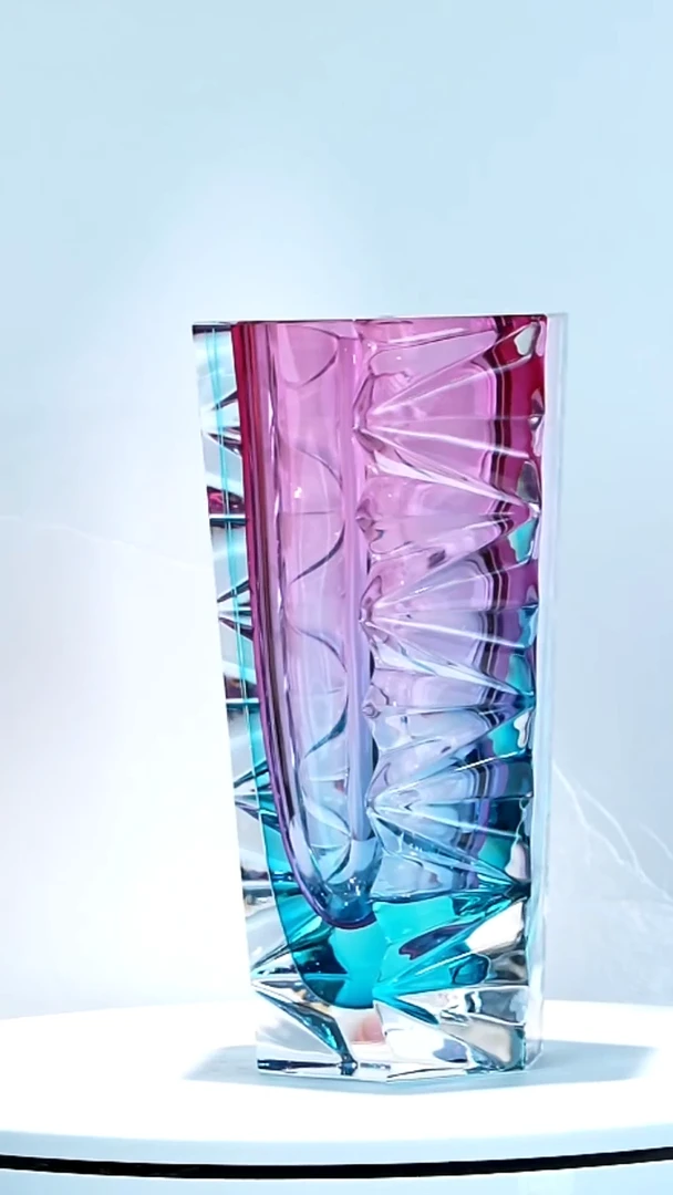 手工艺品琉璃金红冰岛火山小号AJ1010594