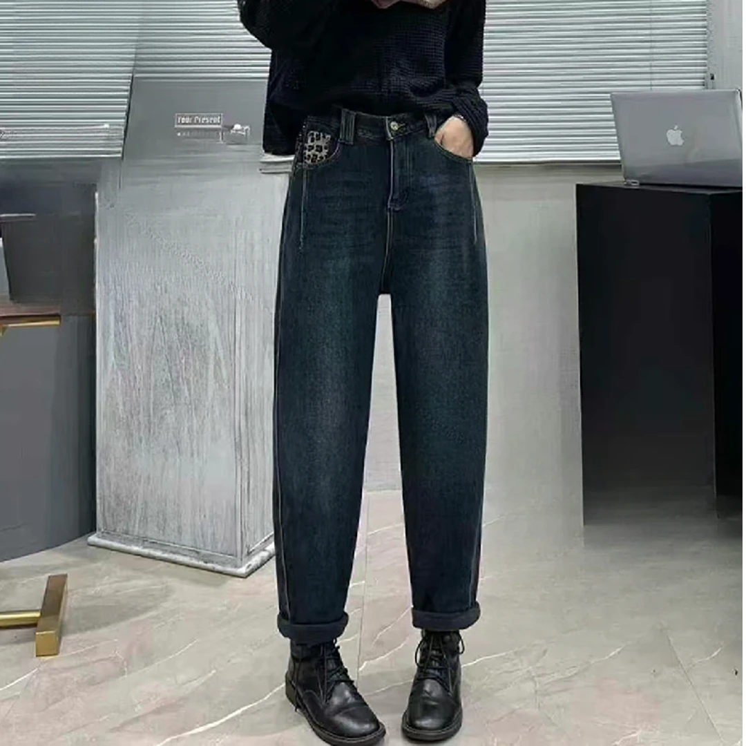 冬季加绒宽松休闲老爹裤（7703）