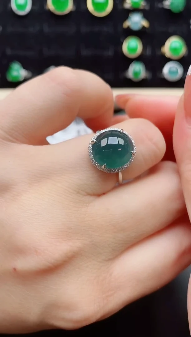 【闪购商品】翡翠戒指银S925镶嵌12112