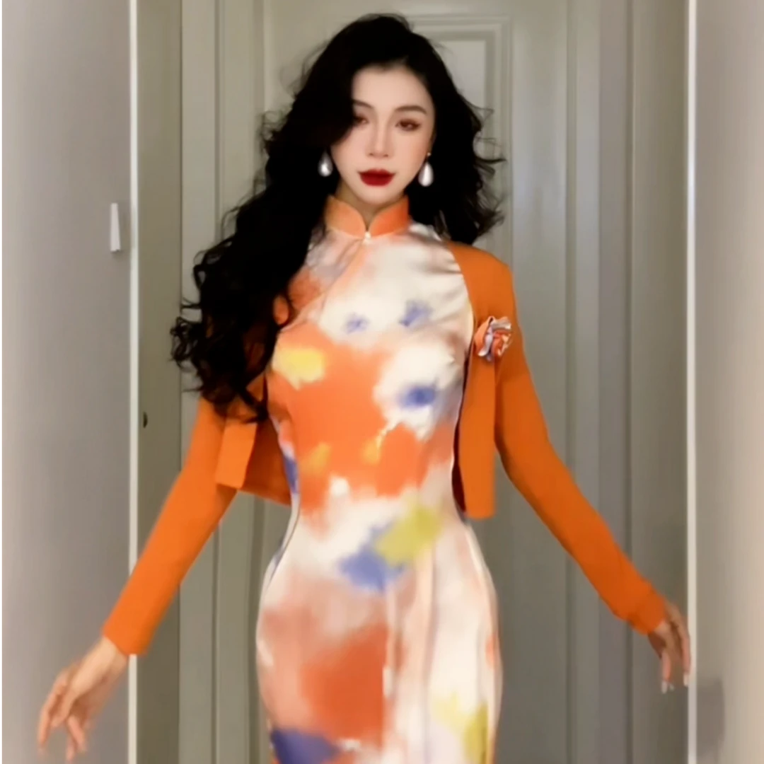 【尔尔古典美学】复古新中式旗袍【橘子海】春季修身中国风旗袍