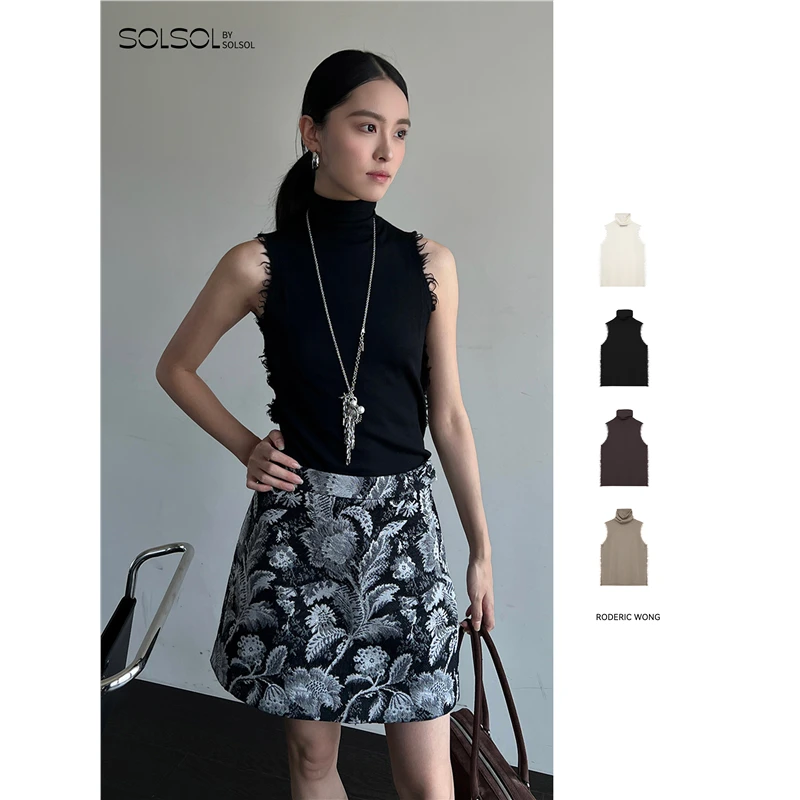 RODERIC WONG 设计师品牌 25秋冬新品 毛边堆领背心 SOLSOL