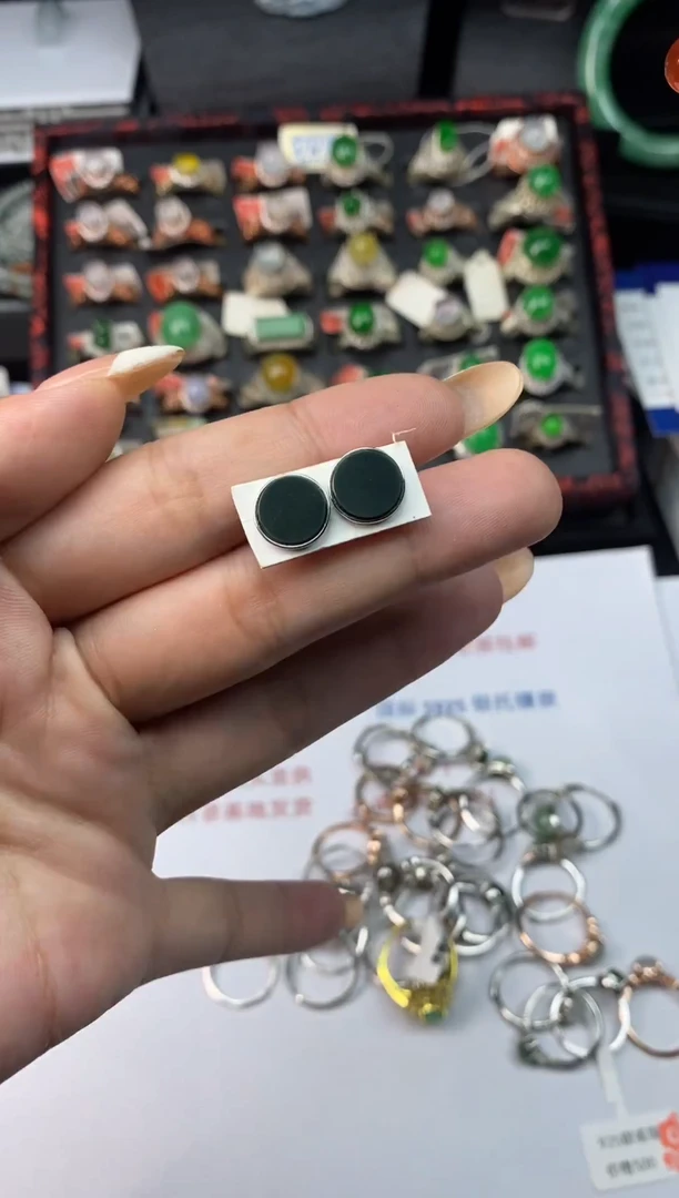银S925镶嵌戒指翡翠1