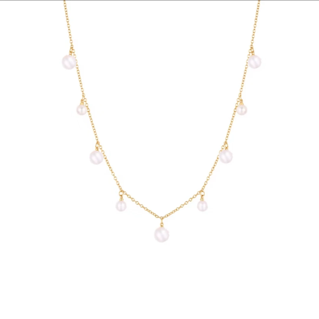 18K金时尚风铃款Akoya珍珠仙女项链