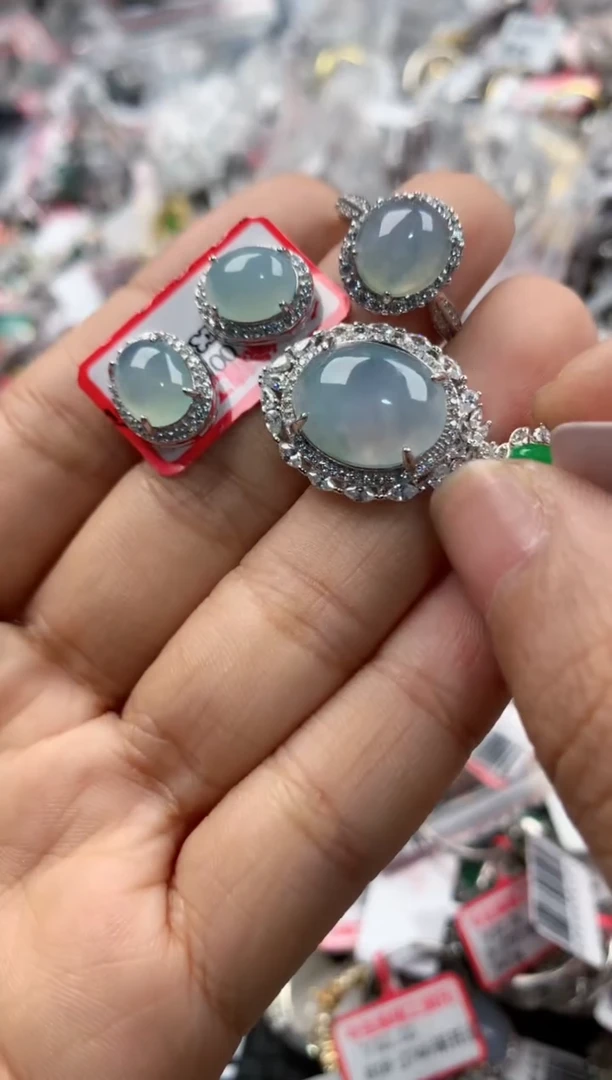 银S925镶嵌戒指翡翠11                    9