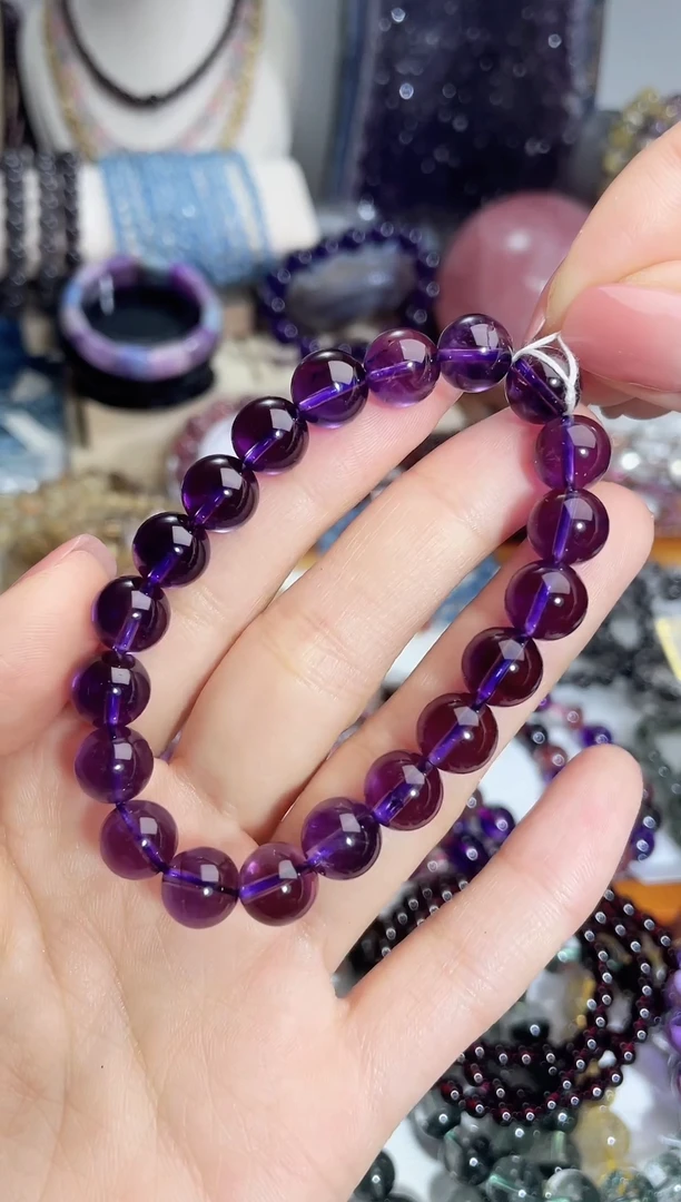 【闪购商品】水晶手链未镶嵌9mm天然紫水晶手链