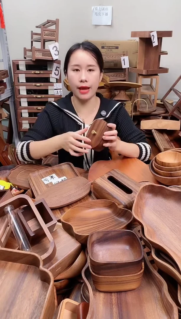 木 南美胡桃木带盖牙线盒