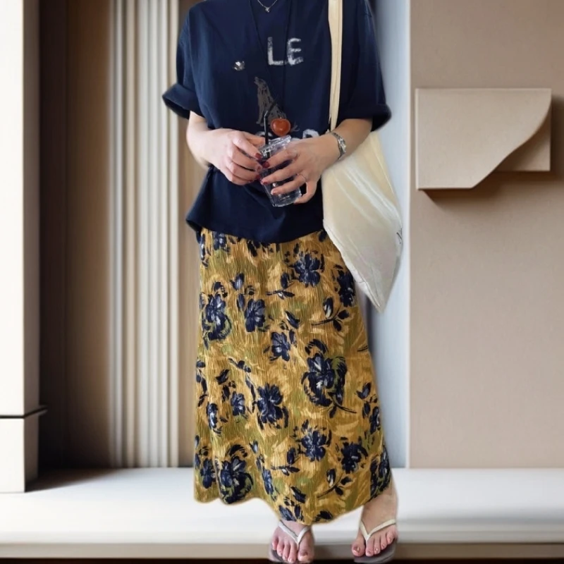 【雅岚女装】时尚洋气显瘦复古半身裙女款高腰显瘦直筒气质休闲