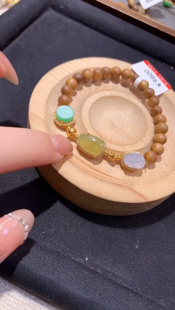 银S925镶嵌手串翡翠手串