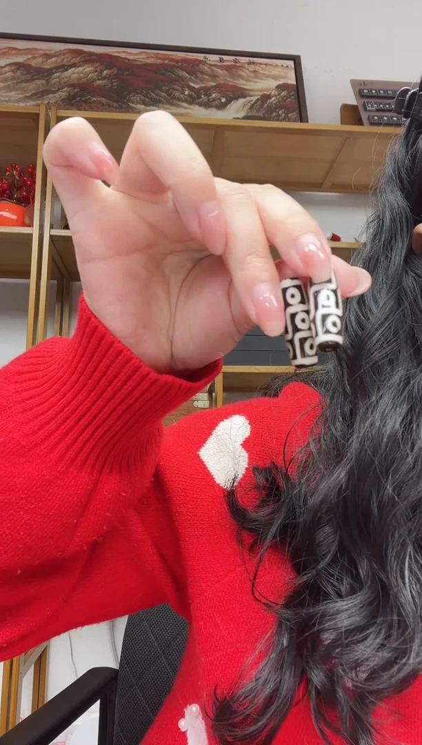 【闪购商品】玛瑙/玉髓珠子未镶嵌折线九眼珠子（一件发货）