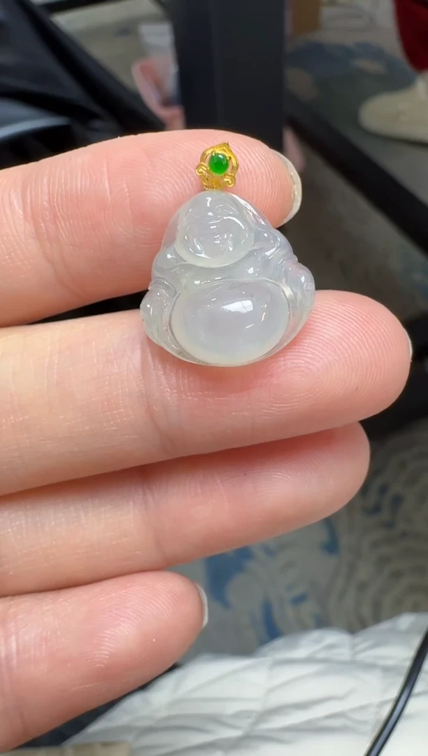 【闪购商品】翡翠颈饰18K金镶嵌缅甸翡翠A货吊坠