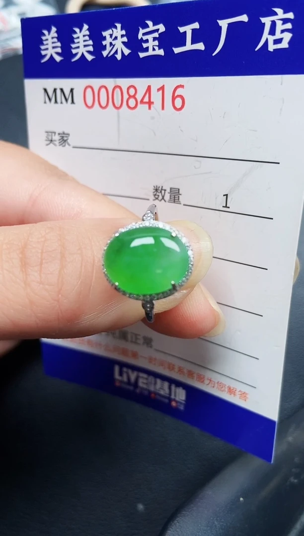 翡翠银S925镶嵌颈饰8416