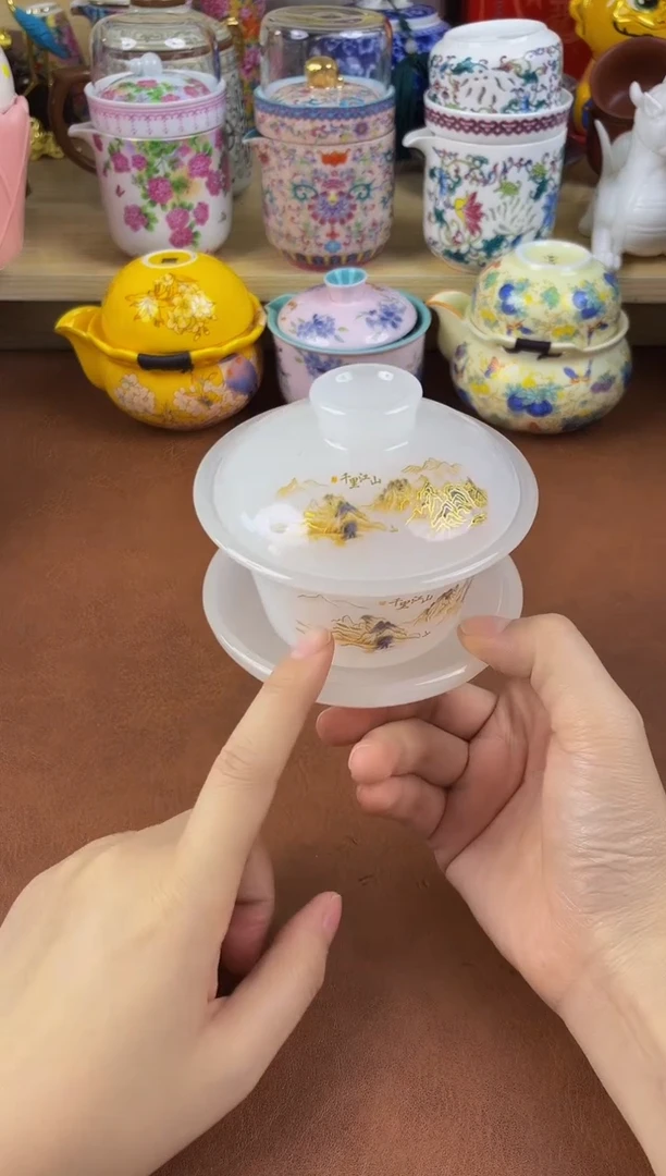 陶瓷茶具摆件旅行套组
