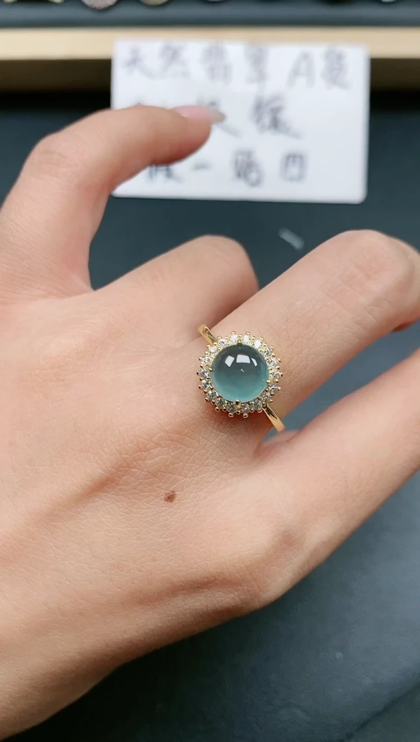 翡翠戒指银S925镶嵌11111111