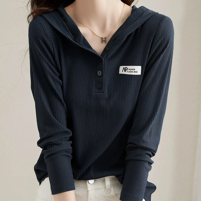 职业阿玛诗官2025秋冬季新款通勤连帽卫衣减龄气质百搭显瘦上衣女