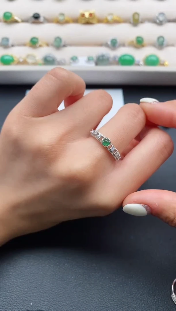 银S925镶嵌戒指翡翠11111111+3