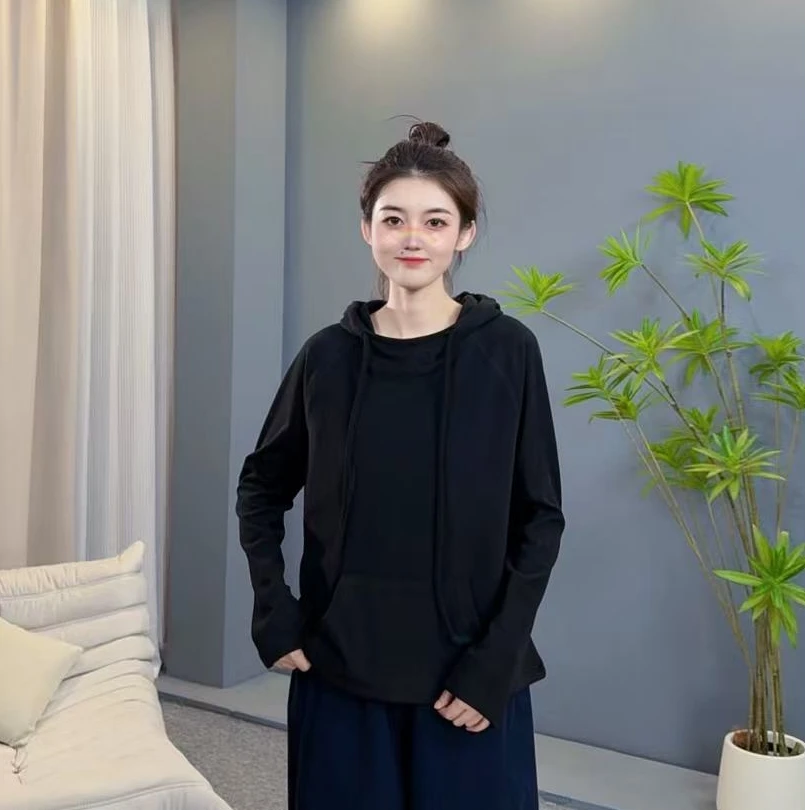 7629 连帽双面绒衫百搭休闲加厚设计款长袖秋冬打底