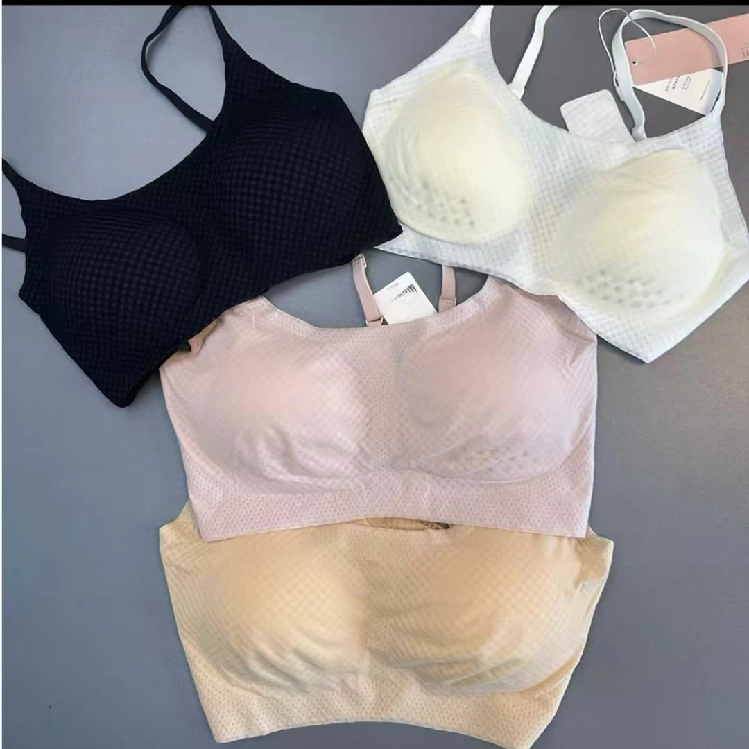 丽子家 品牌 成人 提花轻薄无痕凉感W胸