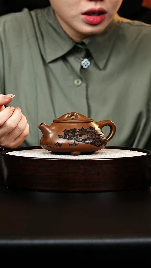 茶壶紫砂石瓢壶