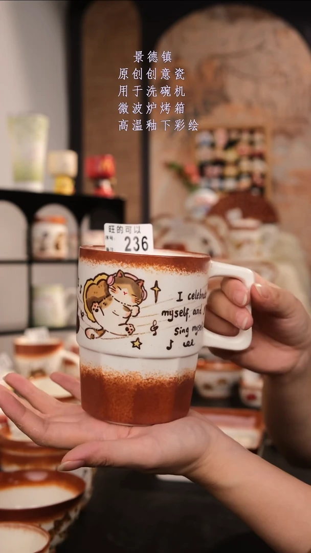 摆件景德镇手工手绘设计款