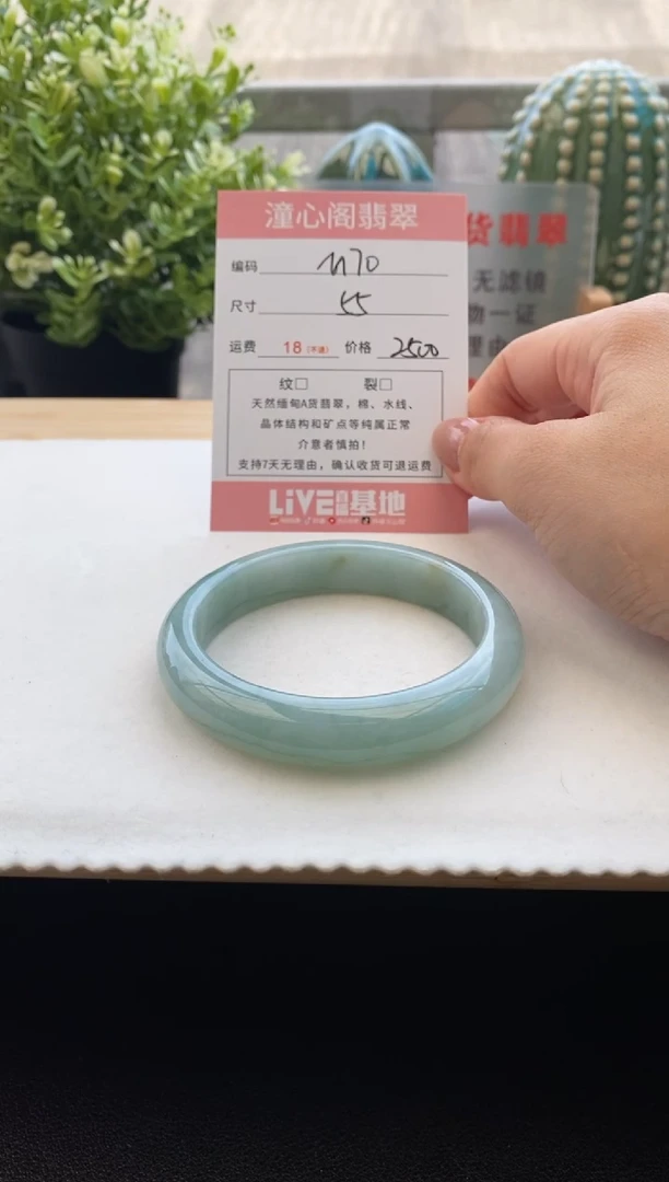 未镶嵌手镯翡翠55.2圈口 编码 M70