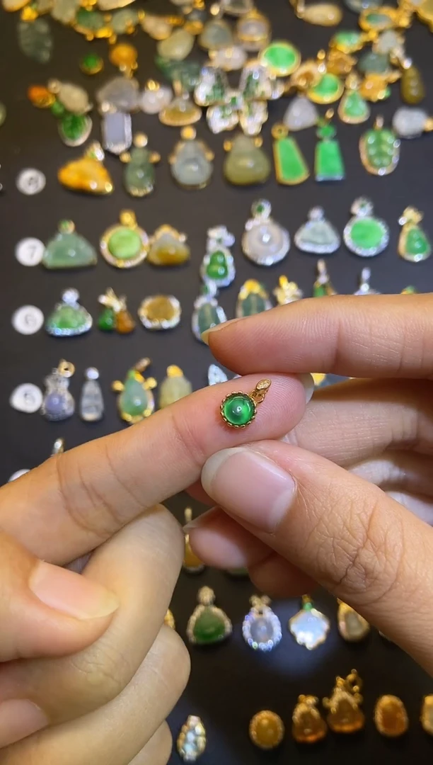 吊坠(不含链)银S925镶嵌翡翠1