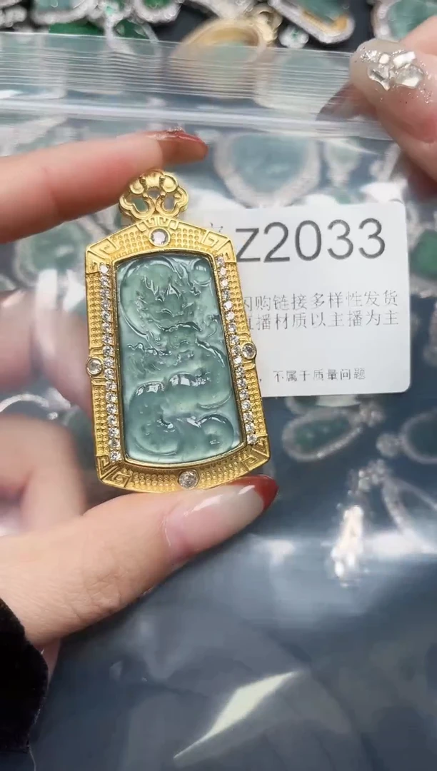 【闪购商品】翡翠颈饰未镶嵌赠皮绳2033