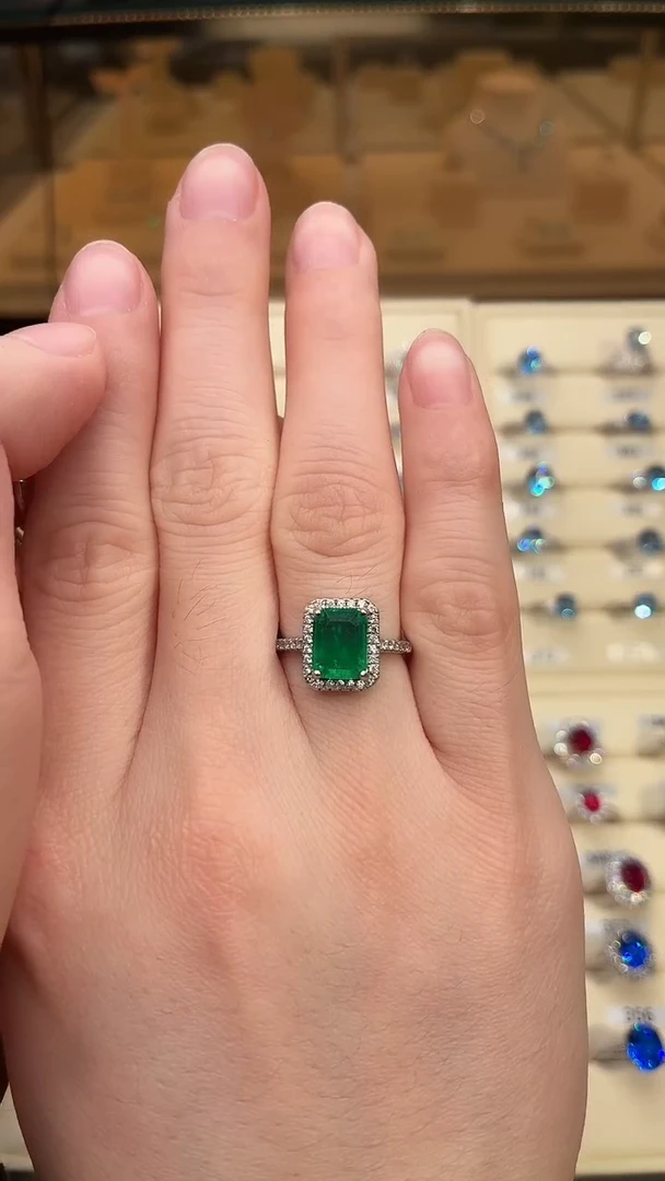 2祖母绿（处理）925银 轻奢女神款绿色系