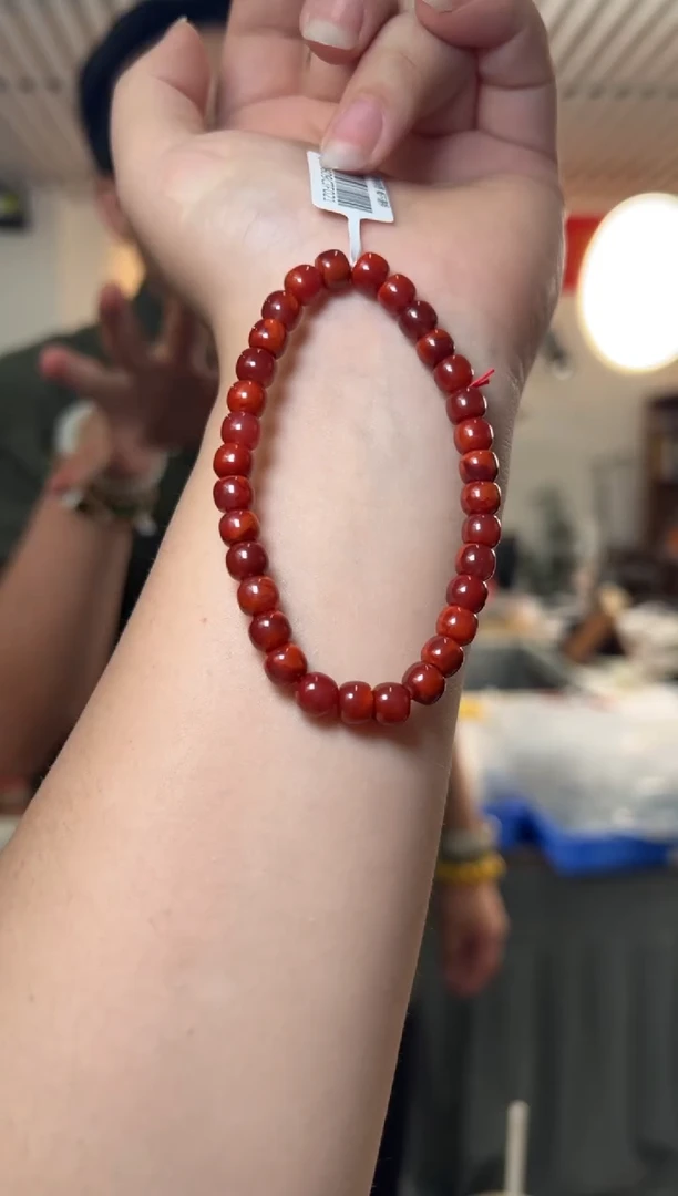 手串未镶嵌南红玛瑙约6*5mm南红老型珠单圈