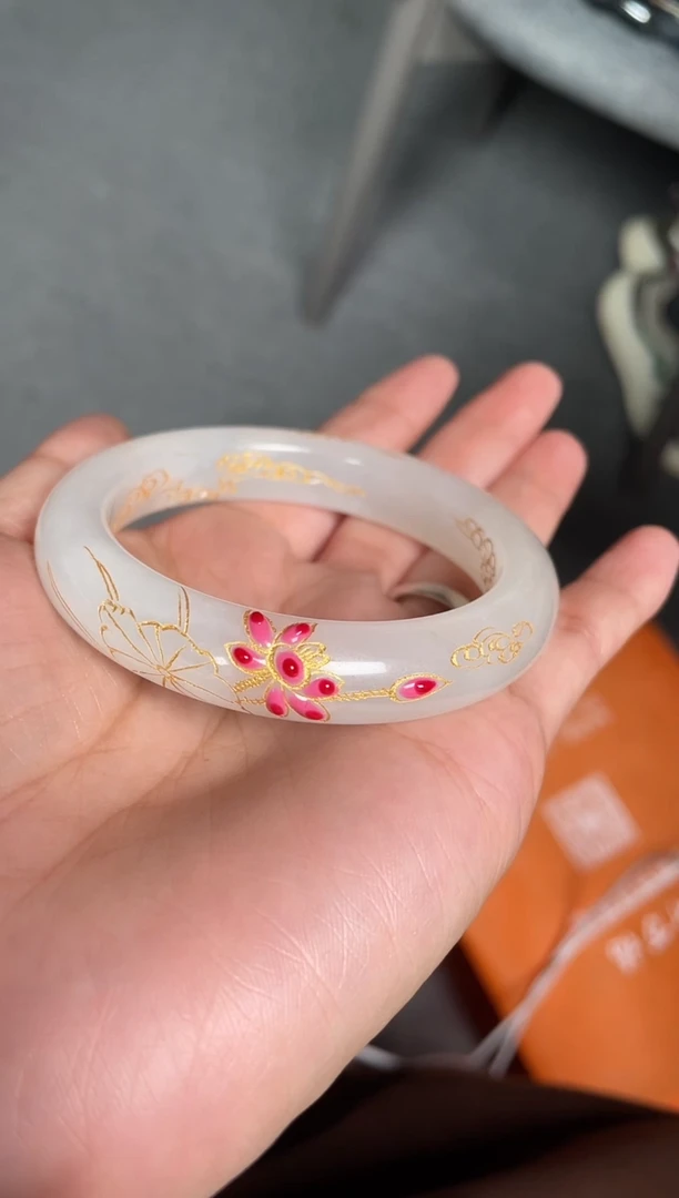 未镶嵌手镯和田玉和田玉青海料手镯56mm