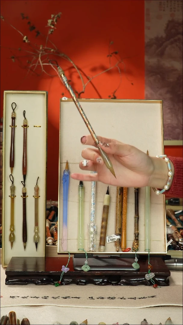 219号闪孤品高货毛笔链接 清水试笔 蘸墨不退