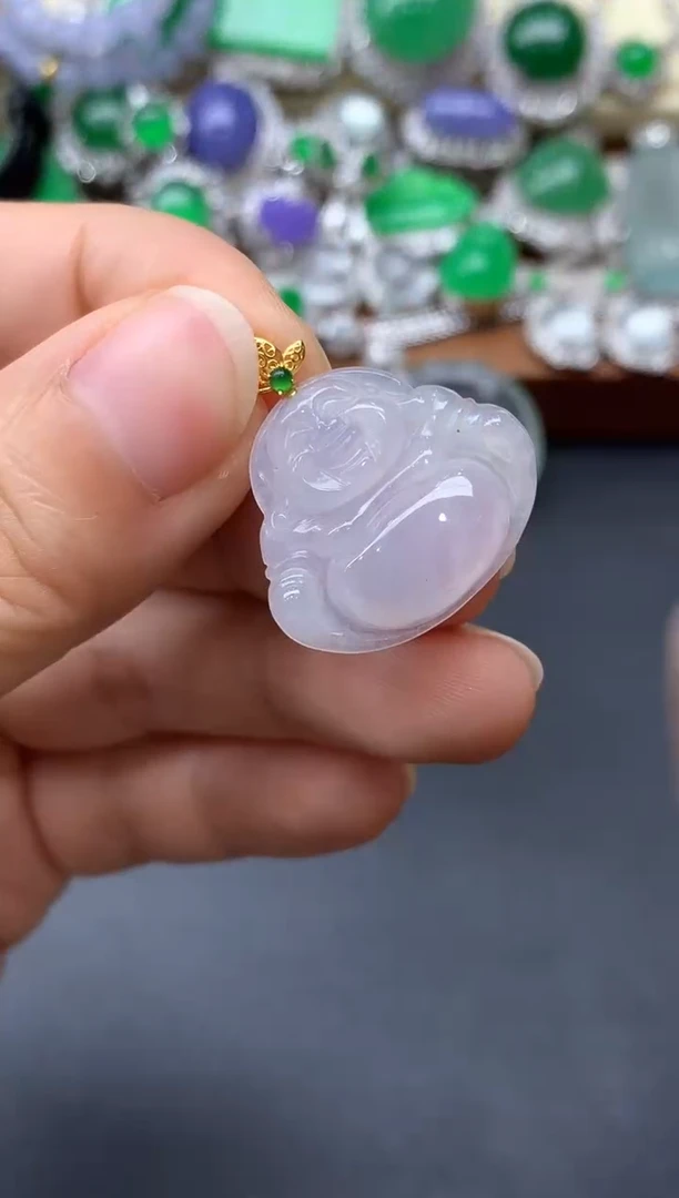 颈饰18K金镶嵌翡翠34-中国好珍宝