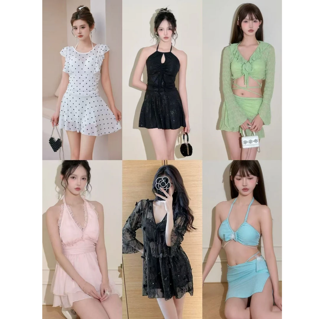 清仓泳衣集合连体平角泳衣遮肚显瘦小胸聚拢遮肉带外套性感夏季