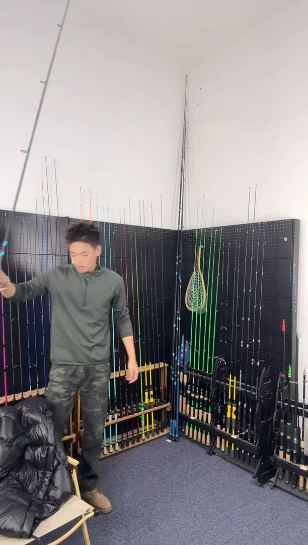 3m碳素蓝鳞三节竿3米直柄（瑕疵尾货竿，没有售后，介意勿拍）