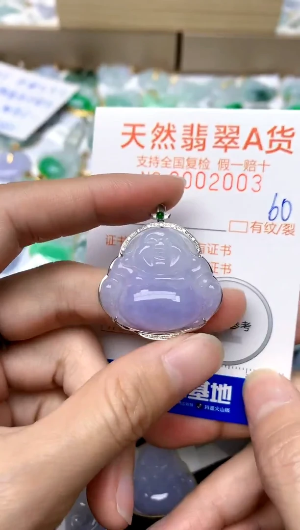 【闪购商品】翡翠颈饰18K金镶嵌60天然A货翡翠