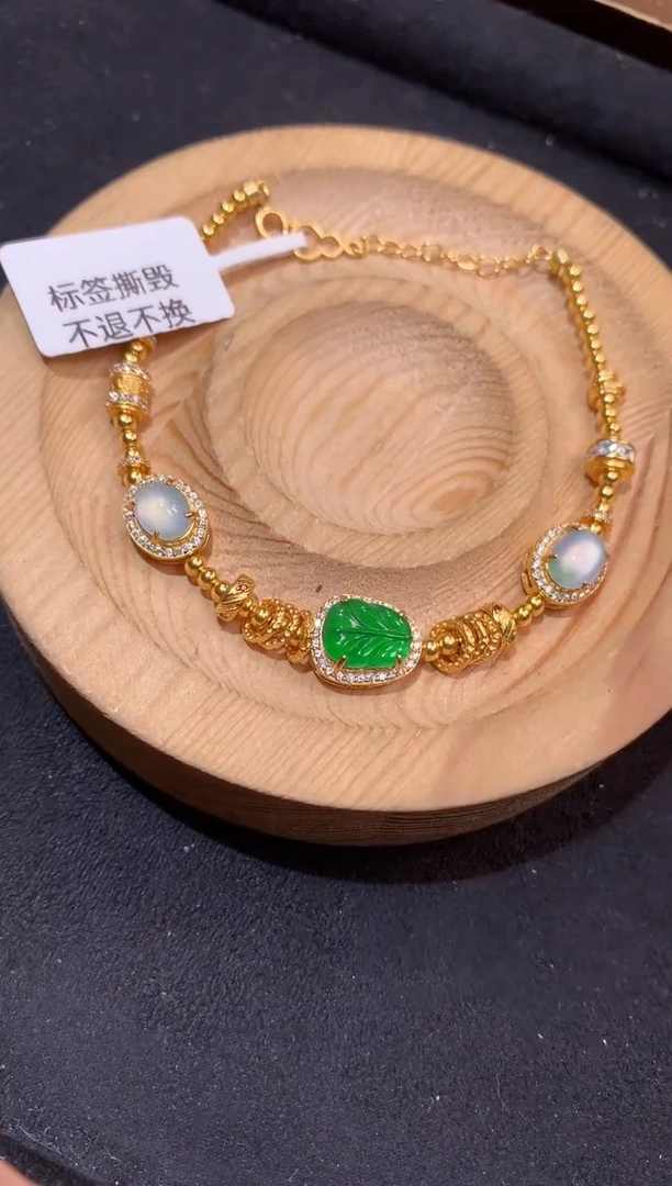 吊坠(不含链)银S925镶嵌翡翠手链