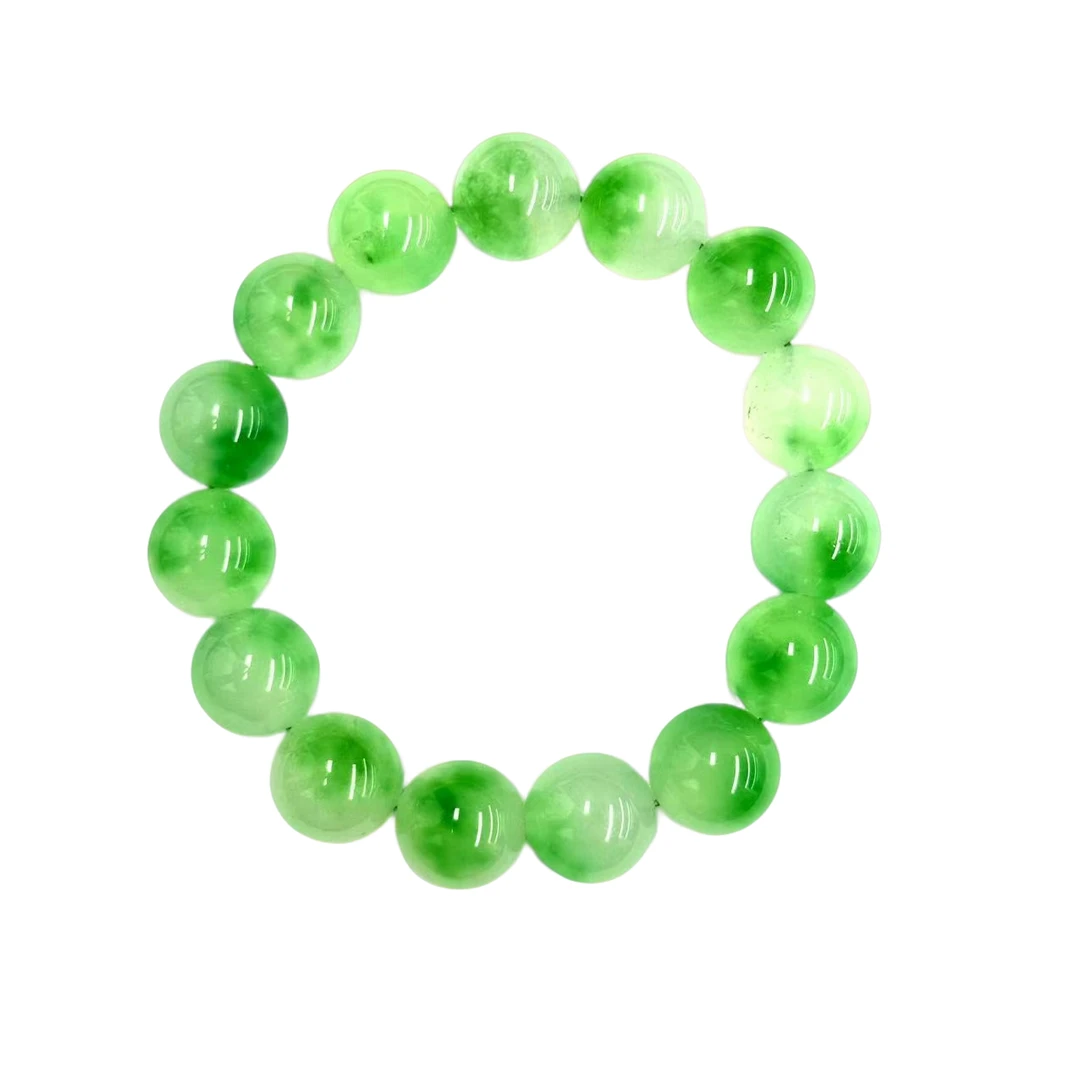 【符老板】s1477-国风气质款翠青冰魄玛瑙圆珠手串-赠礼盒