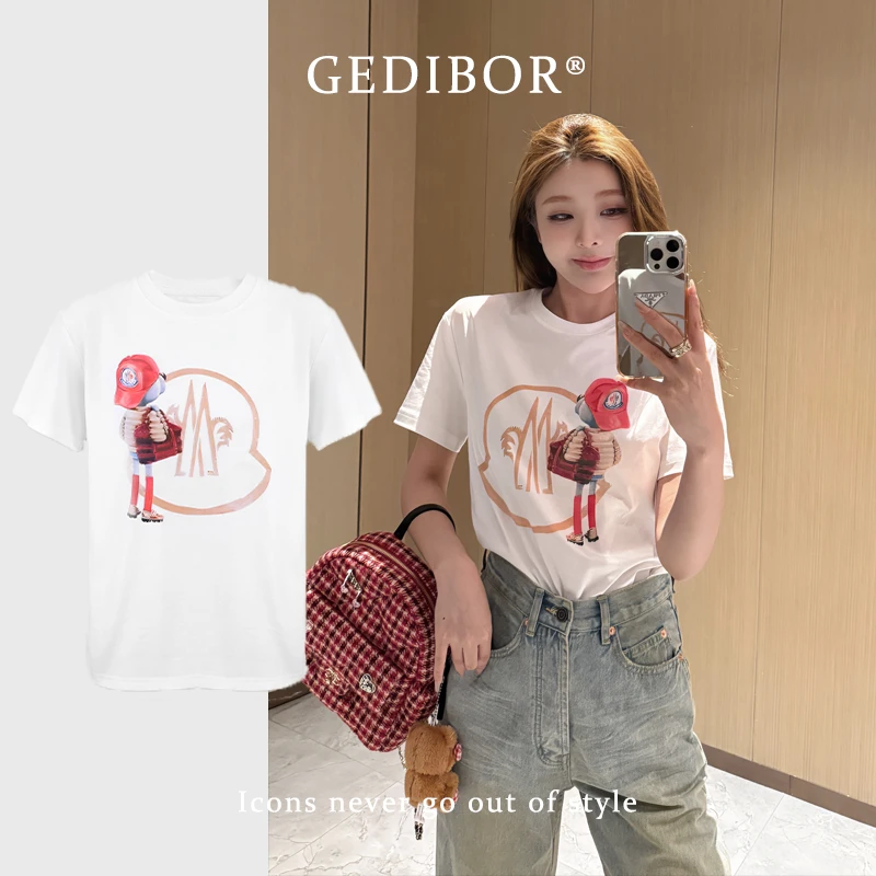 【GEDIBOR】“泰迪熊T”蒙蒙卡通图案新款时尚短袖T恤